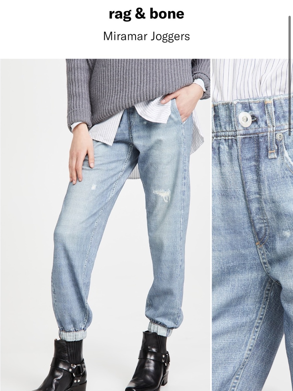 rag & bone Light Blue Miramar Joggers